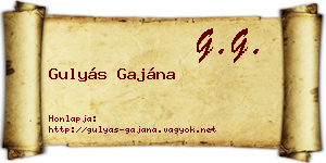 Gulyás Gajána névjegykártya